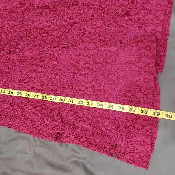 Garnet Hill pink cap sleeve lace dress lined synched waist wedding guest 18 - Picture 11 of 13